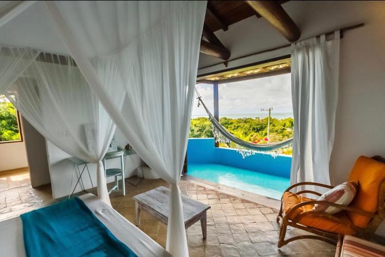 Espelho Bahia Blue House Bed & Breakfast Praia do Espelho Exterior photo